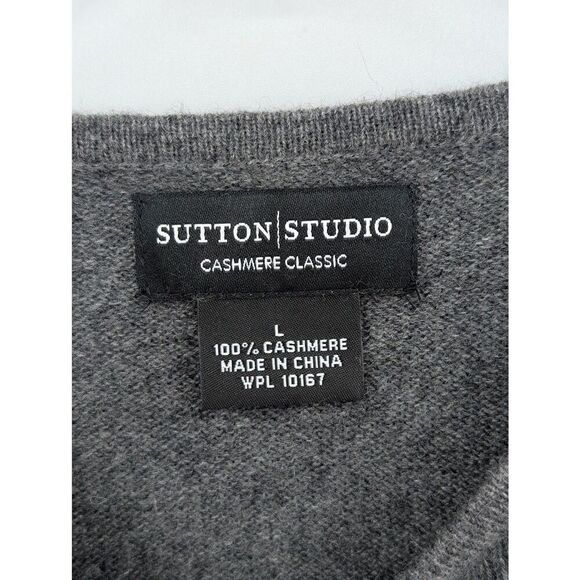 Sutton Studio Cashmere Sweater Womens Large Gray Classic Timeless Minimalist - Picture 2 of 12